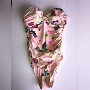 Victoria’s Secret Strapless Multi Color Retro One-piece Swimsuit Size 6